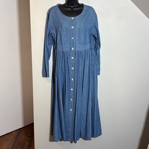 FADS Blue Denim Button-Down Dress size medium